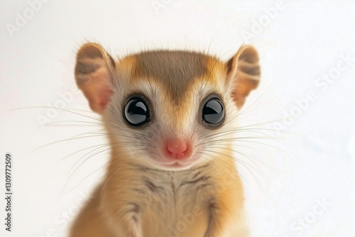 Cute Rat Looking up With Bright Eyes and Whiskers Against a Light Background