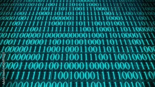 Binary Code Random Number illustration on technology background.