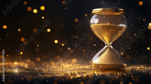 Elegant Hourglass with Shimmering Sand