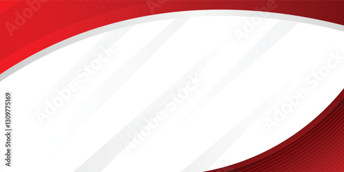 Abstract template red and white curve overlapping layers background with gray geometric line decoration. technology futuristic concept. You can use for brochure cover design, banner web, print ad