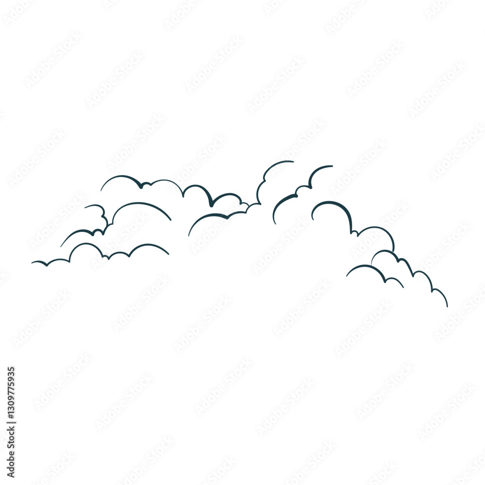 clouds vector line isolated 