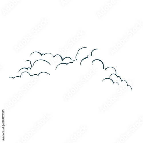 clouds vector line isolated 