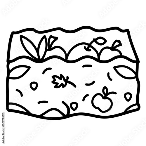 sustainability Agrotourism doodle line art. a compost pile clipart.