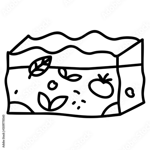 sustainability Agrotourism doodle line art. a compost pile clipart.