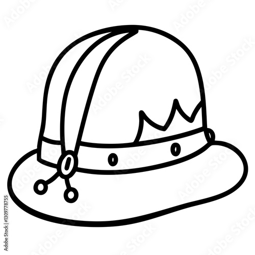 sustainability Agrotourism doodle line art. a farmer s hat clipart  clothing item