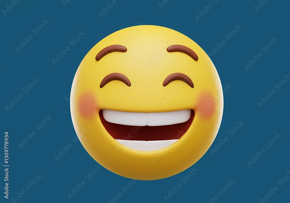 Fototapeta premium Joyful 3D Emoji: A Rendering of Happiness