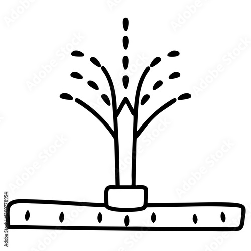 sustainability Agrotourism doodle line art. a irrigation system clipart  agricultural technology