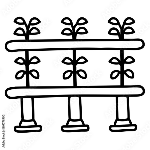 sustainability Agrotourism doodle line art. a irrigation system clipart  agricultural technology