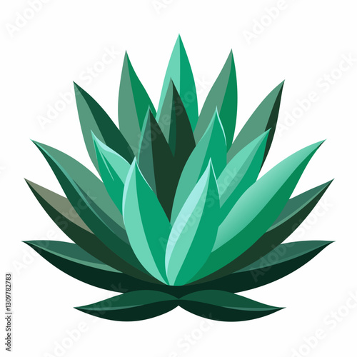 Vibrant green succulent plant with sharp leaves against a white backdrop