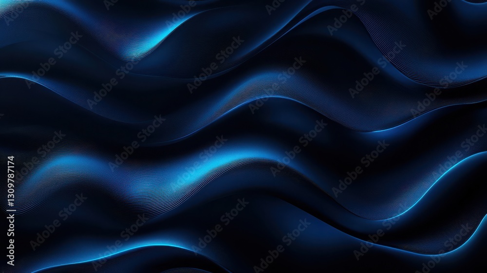 Fototapeta premium Elegant abstract wave pattern in deep blue, perfect for backgrounds and creative projects.