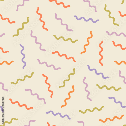 Abstract wiggly lines seamless surface pattern
