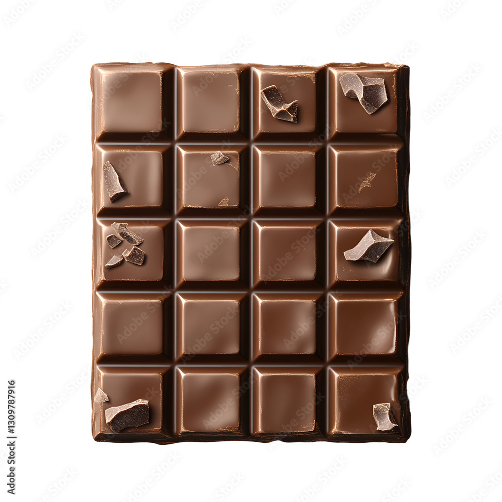 Obraz premium Chocolate bar isolated on transparent background