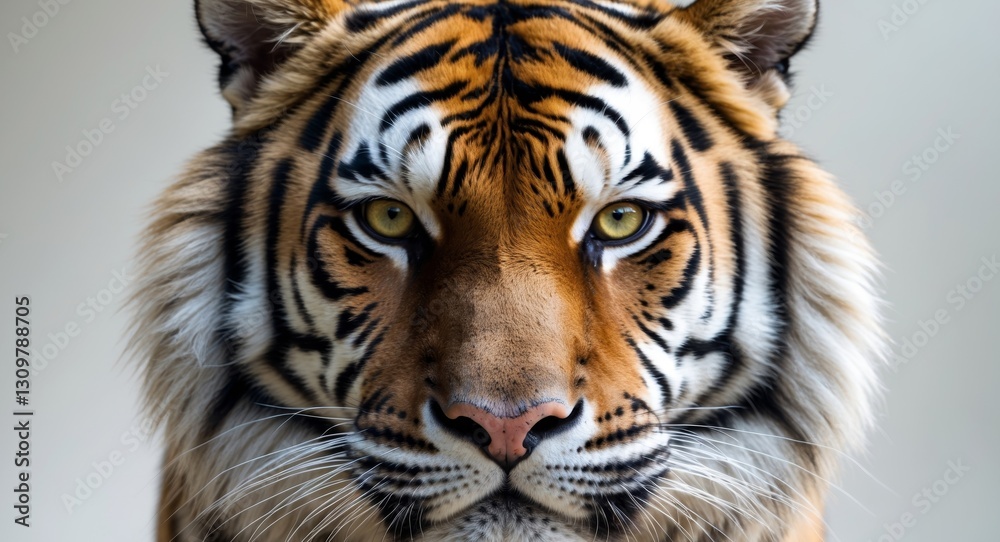 Fototapeta premium Majestic tiger head captured in close up view.