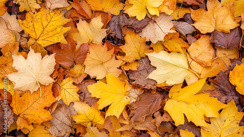 Fallen maple leaves create a colorful textured background for seasonal design Fallen maple leaves create a colorful textured background for seasonal design