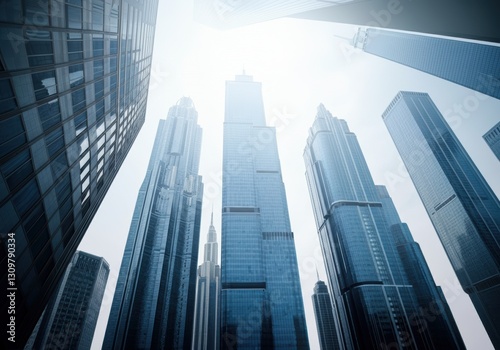 Wallpaper Mural Skyscrapers reaching towards the sky in a modern urban landscape Torontodigital.ca