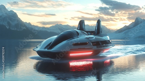 Futuristic Hovercraft Transportation