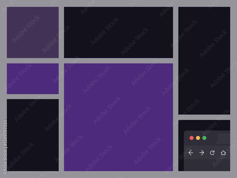 Fototapeta premium Bento Grid with Browser UI, Create Visually Striking Interfaces