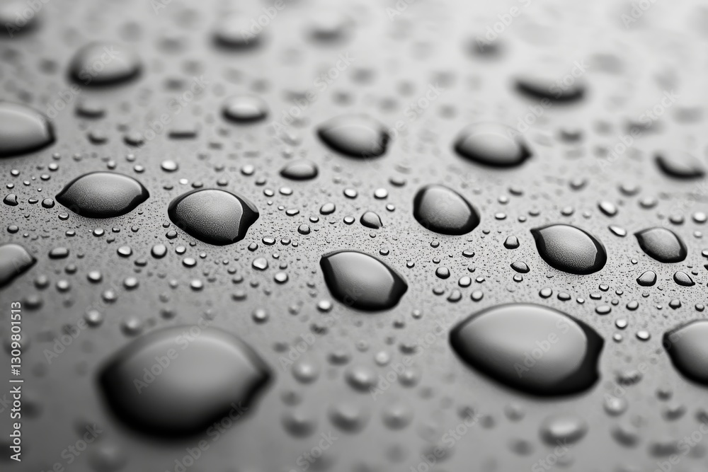 Water Droplets on Dark Surface - Macro Photography Water Droplets on Dark Surface - Macro Photography