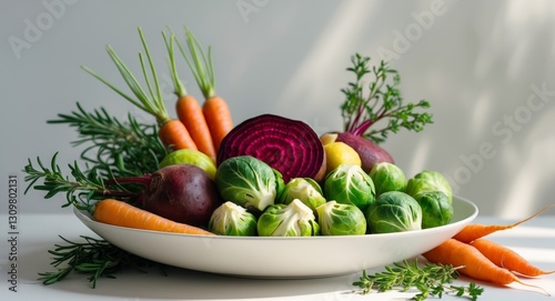 Festive Bowl of Colorful Winter Vegetables