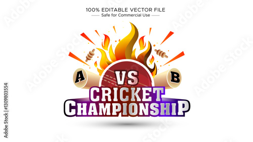 Abstract Cricket Championship Banner and Logotype Design.