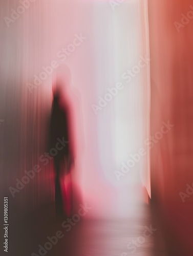 Wallpaper Mural Abstract Blurred Figure in Red and Pink Corridor Torontodigital.ca