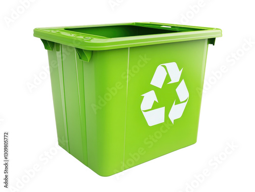 Isolated Green Recycling Bin photo