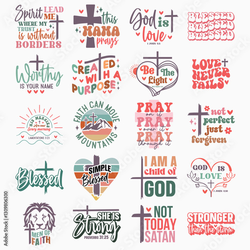 Christian Svg Bundle Retro PNG t shirt design sunlimation