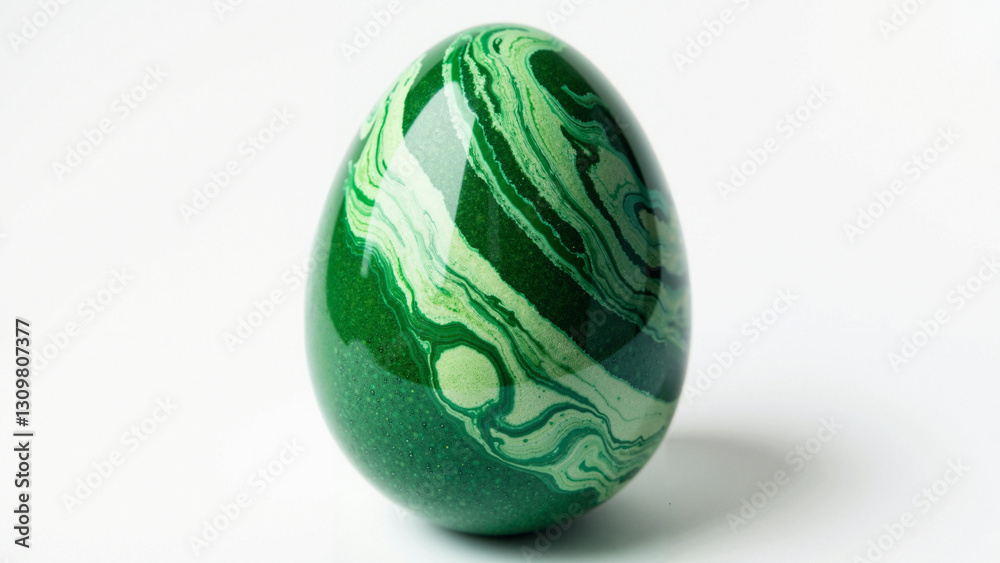 Handmade Green Easter Egg: Artisanal Craft with Intricate Marbling Effect for Holiday Promotions, Greeting Cards, and Digital Marketing Handmade Green Easter Egg: Artisanal Craft with Intricate Marbling Effect for Holiday Promotions, Greeting Cards, and Digital Marketing