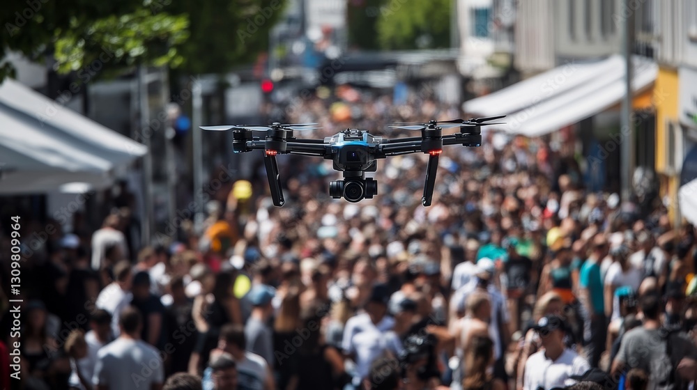 Obraz premium Drone Capturing City Event