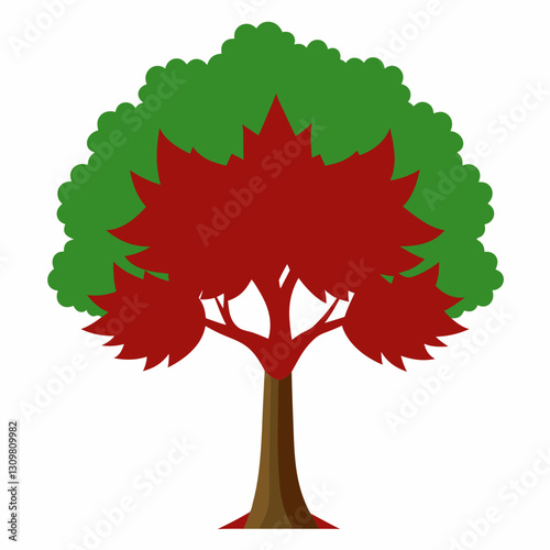Vibrant autumn leaves contrasting against a clear white background