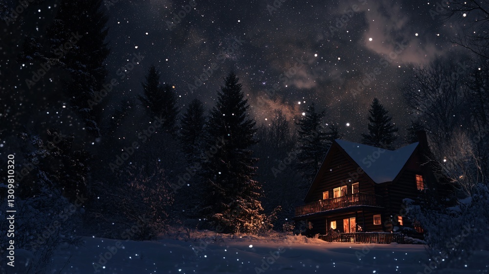 Fototapeta premium Enthusiasts Stargaze Winter Night Sky