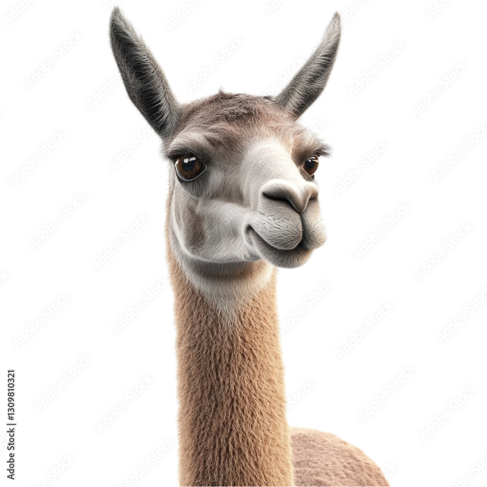 Obraz premium Llama Portrait Gentle Eyes Soft Fur Happy Expression