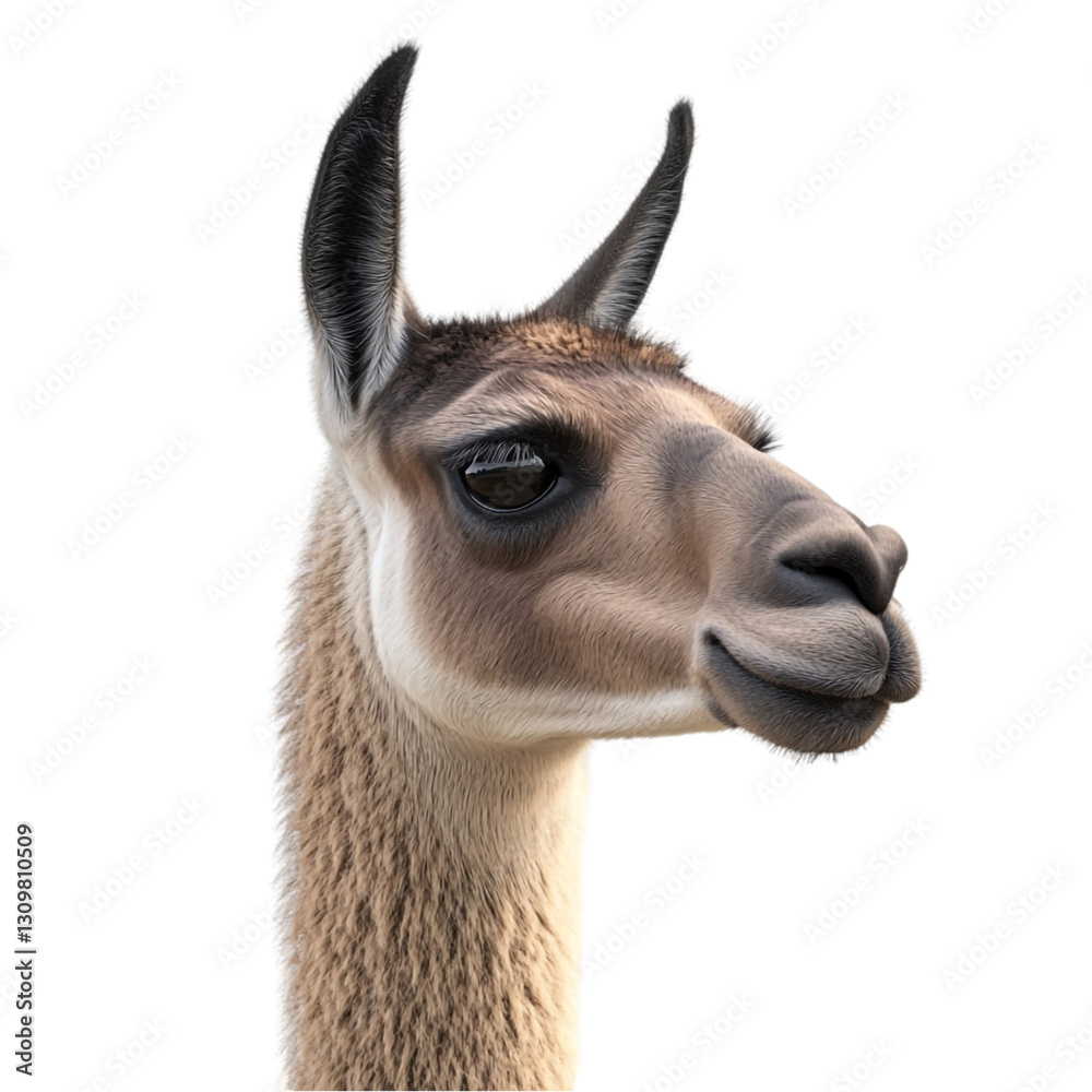 Obraz premium Gentle Llama Portrait Soft Fur Sweet Expression Andean Animal