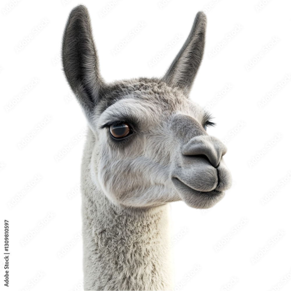 Obraz premium A Playful Llama Winks Mischievously Soft Fur Gentle Gaze Happy Animal,