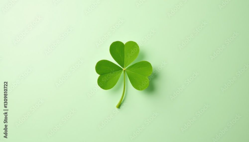 St. Patrick's Day: Vibrant Four Leaf Clover Against Green Background. A four leaf clover on a green background. St. Patrick's Day: Vibrant Four Leaf Clover Against Green Background. A four leaf clover on a green background.
