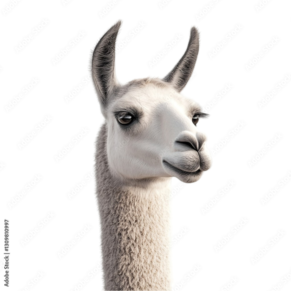 Obraz premium Gentle Llama Portrait Soft Fur Sweet Expression Andean Animal