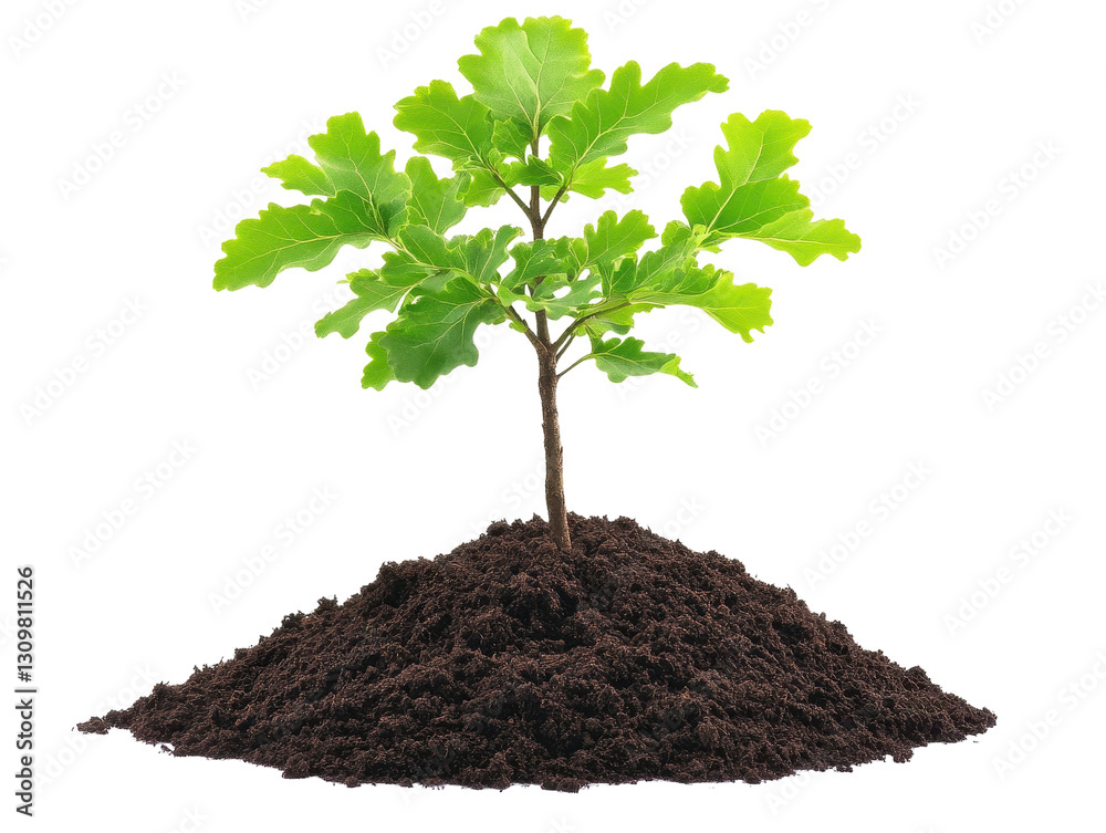 Isolated Sprout with Green Leaves Isolated Sprout with Green Leaves