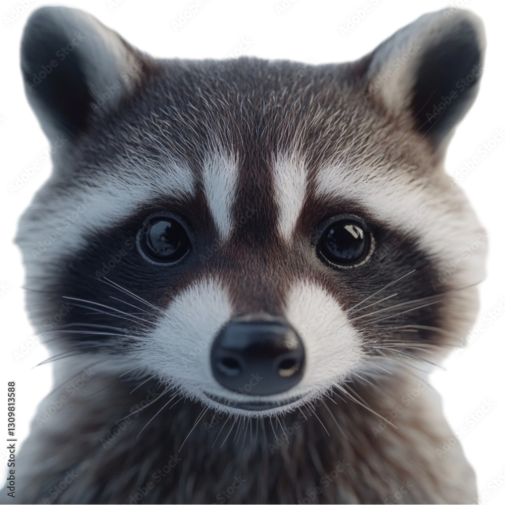 Obraz premium Adorable Raccoon Close Up Portrait Sweet Face Fuzzy Fur