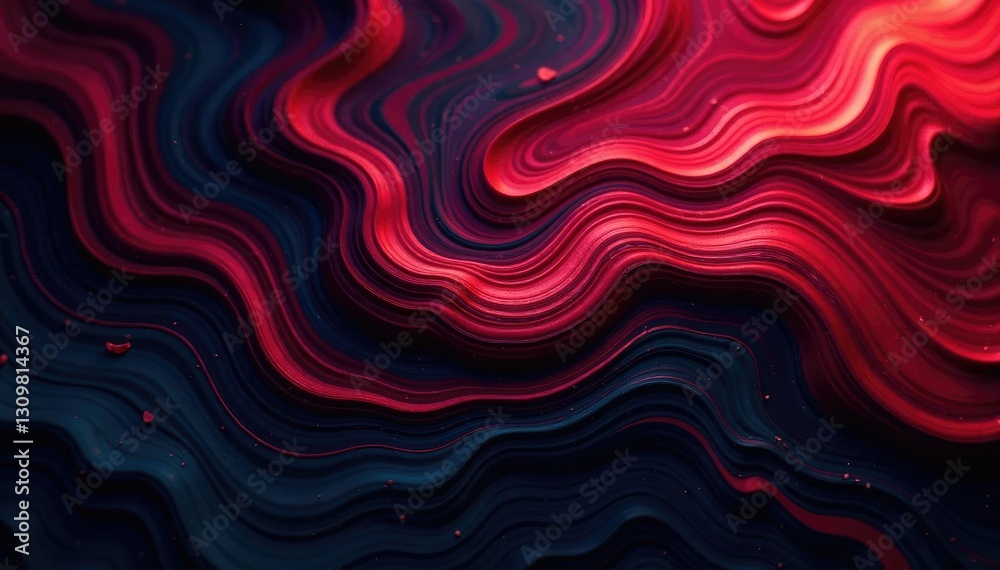Fototapeta premium Dark swirling marbled texture with abstract red and black hues, red, moody night
