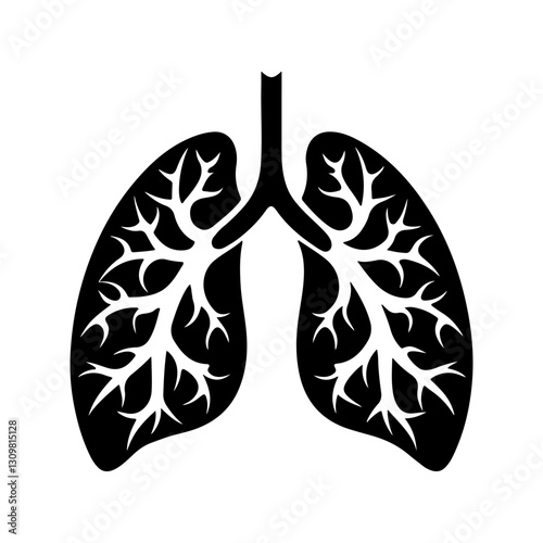 Lungs icon vector.