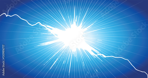 Electric Burst Light Explosion. Electric Burst and Bright Energy Explosion Effect