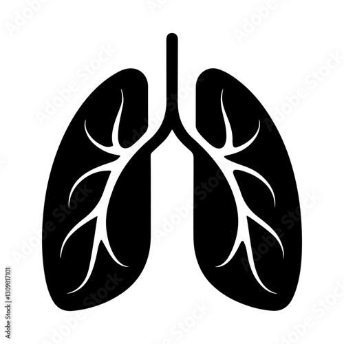 Lungs icon vector.