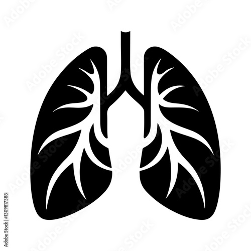 Lungs icon vector.