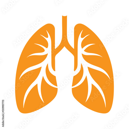 Lungs icon simple design.