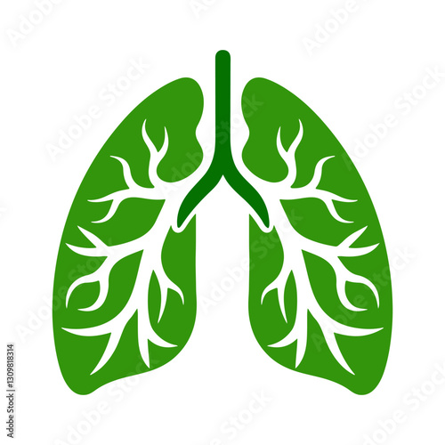 Lungs icon vector.