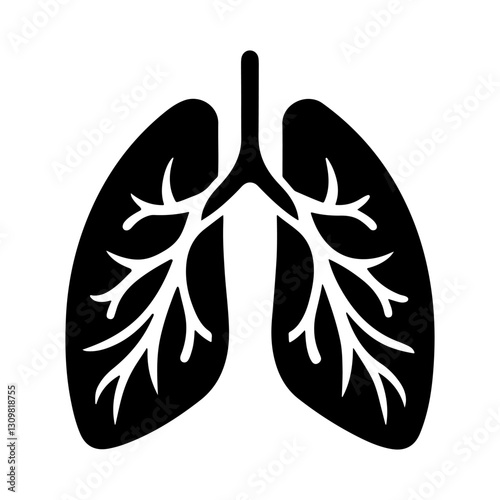 Lungs icon simple design.