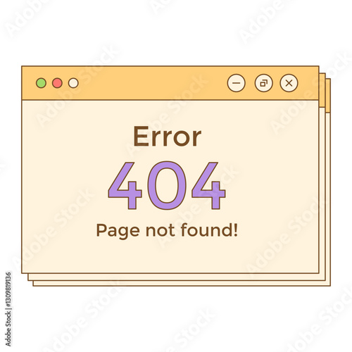 Retro Error 404 UI Clipart