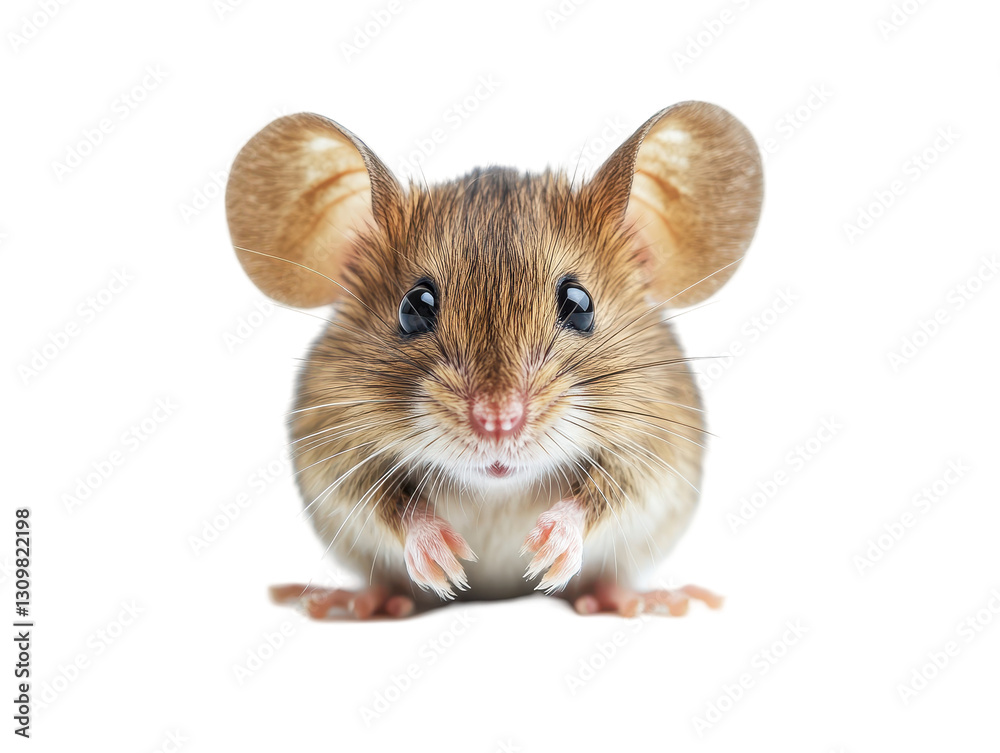 Isolated Adorable Brown Mouse Portrait Isolated Adorable Brown Mouse Portrait
