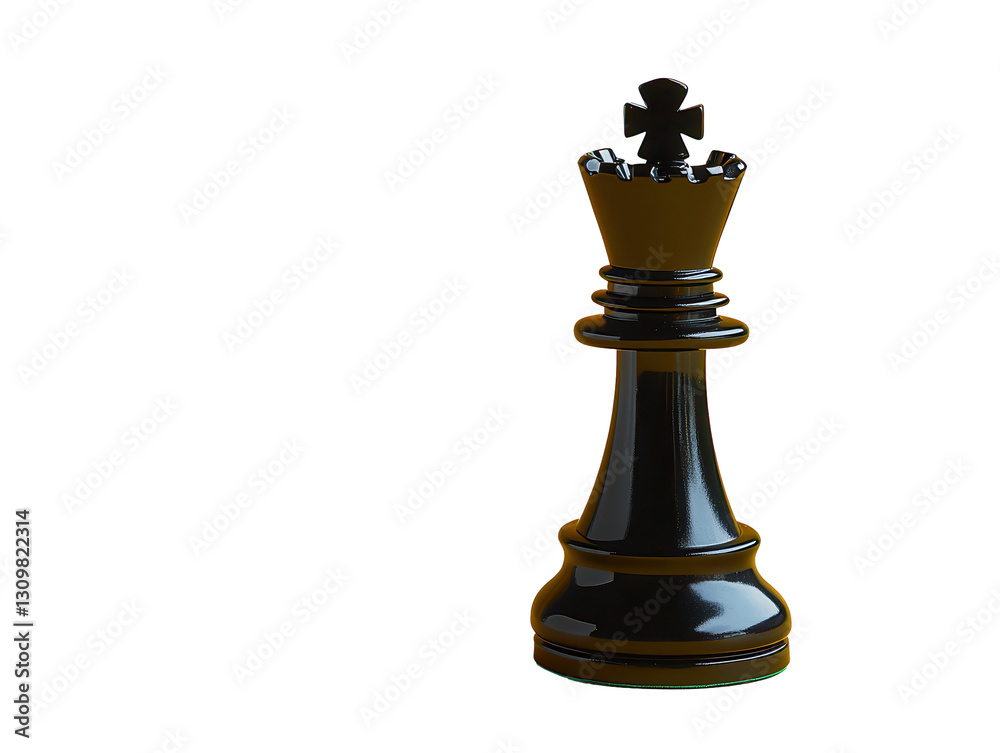 Isolated Matte Black Chess King Piece Isolated Matte Black Chess King Piece