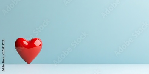 Red Heart on Blue Backgroun...